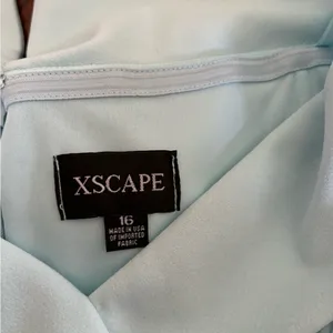 Xscape Light Blue Off Shoulder Ruffle Formal Gown Plus Size 16 Evening thumbnail 2