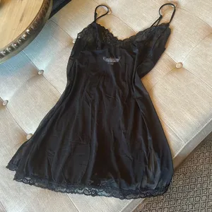 Victorias Secret Black Mesh Mini Slip Dress Lace Trimmed thumbnail 3