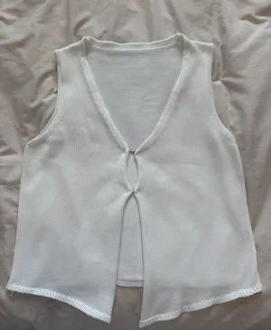 Amazon Knitted Button V Neck Vest Top thumbnail 1