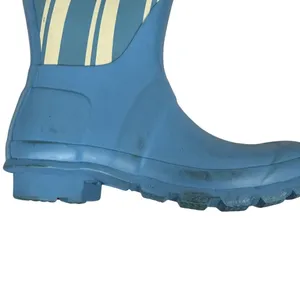 Hunter Womens Blue & Cream Striped Tall Rain Boots Size 5 thumbnail 6