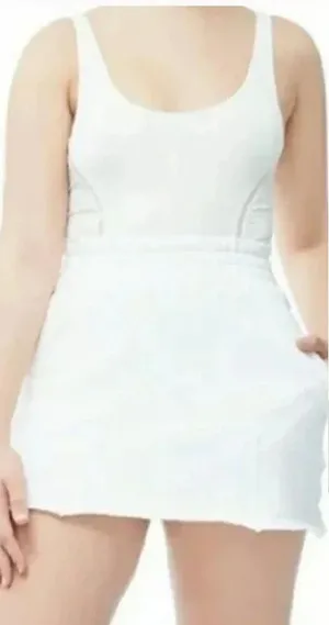 Good American The High‎ Waist White Sweat Skirt White Size 2 / US Medium thumbnail 1