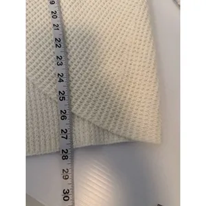Kate and Sam Overlap Sweater Women’s L Ivory Cowl Neck Waffle Knit Cape Split‎ thumbnail 8