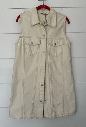 Zara Women’s Medium Denim Sleeveless Dress New thumbnail 1