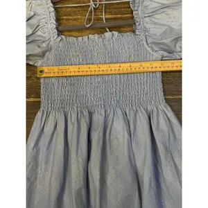 Hill House The Athena Nap Dress in Light Blue Glitter Check Size XS thumbnail 10