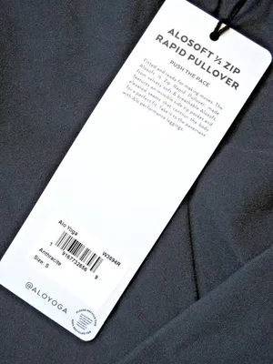 NWT Alo Alosoft 1/2 Zip Rapid Pullover in Anthracite Solid Stretch Fitted Top S thumbnail 4