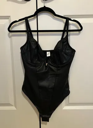 Amazon Bodysuit Leather Black thumbnail 1