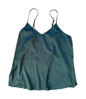 Ekouaer Green Satin Cami Tank Medium thumbnail 1