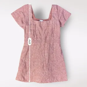 Abercrombie & Fitch‎ Linen Polka Dot Romper Womens Size XS Pink White thumbnail 3