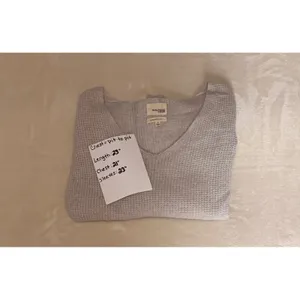 Wilfred Free Wolter Aritzia Gray V-Neck Waffle Knit Wool Pullover Sweater M thumbnail 7
