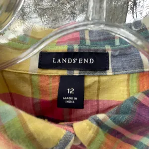 Lands’ End size 12 retro styled plaid dress. 100% cotton. thumbnail 3
