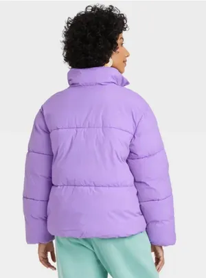 A New Day Purple Puffer Jacket thumbnail 2