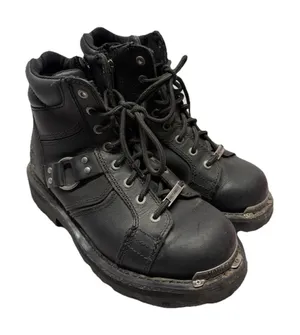 Women’s Harley Davidson Maddy Riding Boot Size 7.5 Black Grunge Goth Moto D84189 thumbnail 1