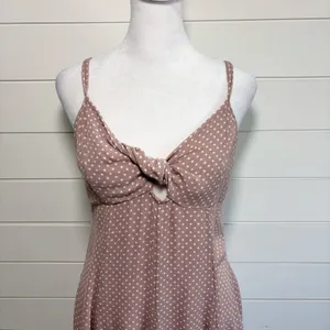 American Eagle‎ Outfitters Y2K Tan Polkadot Dress Size 8 thumbnail 3
