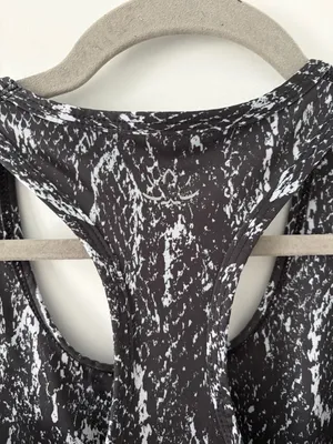Beyond Yoga Lux First Class Crop Racerback Bra Tank Snake Skin Black Silver S thumbnail 4