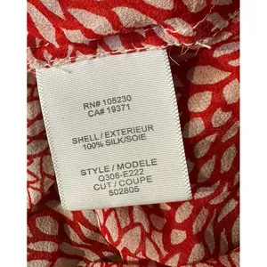 Equipment Femme Sophie Red White Floral Silk Chiffon Button Down Blouse Medium thumbnail 10