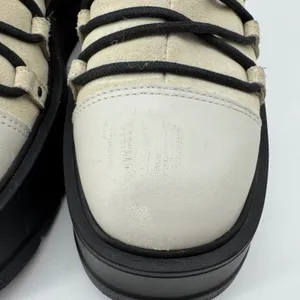 Free People Simone Platform Combat‎ Boots 38 Cream Leather Suede Zip Up Alt Goth thumbnail 3