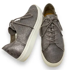 TOMS Lenox Pewter Metallic Leather Casual Lace Up Women's Sneakers Size 8.5 thumbnail 10