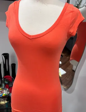 Active USA Coral-Pink Cap-Sleeve Top thumbnail 1
