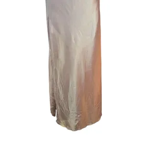 Slip Dress Long High Slit Drapery Neck Beige Ankle SZ SM Y2K Romantic Boho Chic thumbnail 3
