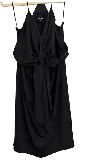 Express Cross Back Knot Front Little Black Cocktail Dress Size Women's XS thumbnail 1