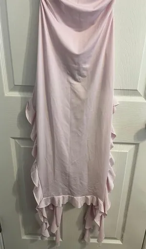 SheIn pink maxi dress ruffled trim thumbnail 5