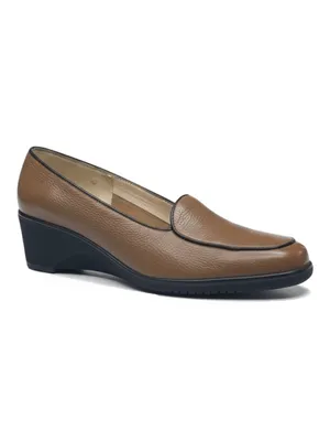 Salvatore Ferragamo ✽ Sculptural Wedge Heel Loafers ✽ Golden Brown Leather ✽ 5M thumbnail 2