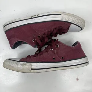Converse 9 Chuck Taylor All Star Madison Burgundy Plaid Low Top Sneakers 561739F thumbnail 3