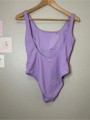Roxy Lilac Ribbed women One Piece Swimsuit hourglass preppy cute aesthetic trend thumbnail 4