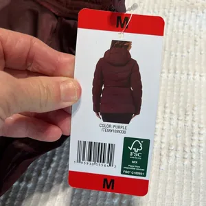 Puffer Coat Ski Jacket 32 Degrees Burgundy Maroon Womens Medium Hooded thumbnail 7
