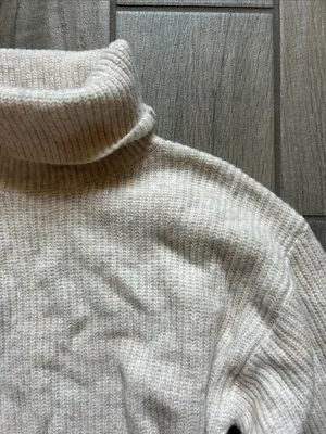 MOTF Cream Ribbed Turtleneck Mini Dress thumbnail 3