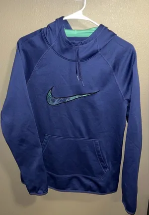 Nike Blue Hoodie with Iridescent Swoosh thumbnail 1