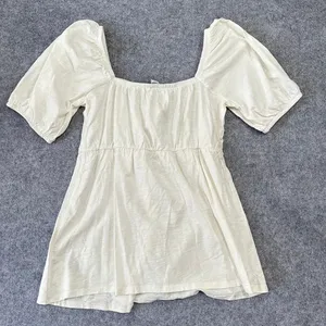 Old‎ Navy Maternity Square Neck Puff Sleeve Empire Waist Top Cream White Medium thumbnail 5