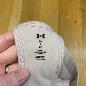 Under Armour Womens Small Pink HeatGear Racerback Adjustable‎ Strap Sports Bra thumbnail 3