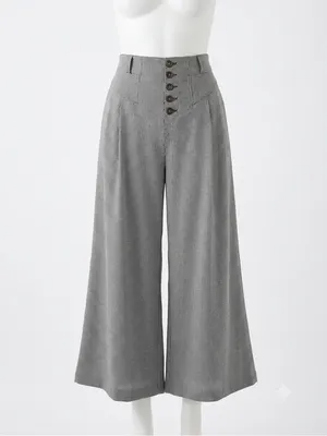 Anthropologie Maeve houndstooth plaid pleated wide-leg crop pants thumbnail 8