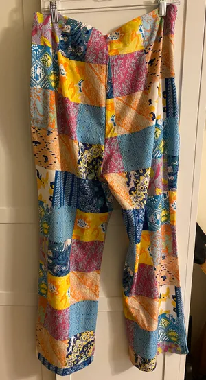 Cider Rainbow Multicolor Patchwork Print Trendy Pants thumbnail 4