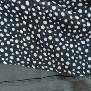 Zara Womens Green Cream Polka Dot Smocked‎ V-Neck Mini Dress L thumbnail 13