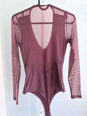 Klassy Network Mauve Mesh Long Sleeve V-Neck Bramisuit Size S thumbnail 3