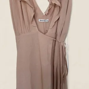 Reformation autumn wedding guest flowy ruffle maxi dress size large thumbnail 7