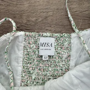 MISA pink and green‎ eyelet mini dress size xs thumbnail 3