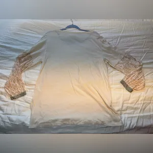 Free People Cream Paisley Oversized Top Long Sleeve We The Free thumbnail 6