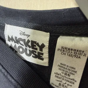 Disney Mickey‎ Mouse Sweatshirt Womens M Cropped Pullover Black Graphic thumbnail 3