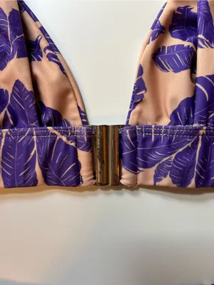 Ellejay Purple Leaf Print Bikini Set - Women Swim Bikini thumbnail 3