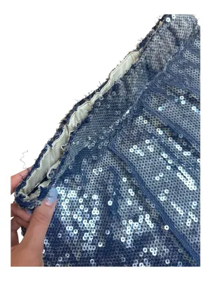 Free People EastNWestLabel Sequin Tassel Navy Mini Skirt Small Festival Western thumbnail 5