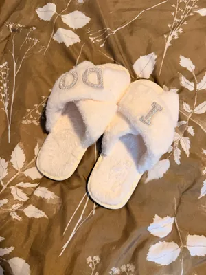 David's Do Bridal Slippers Fluffy Pearl I thumbnail 2