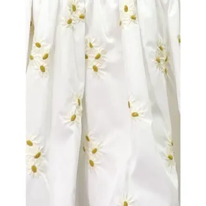 Altar’d State Daisy Embroidered Babydoll Mini Dress White Puff Sleeve Sz Medium thumbnail 7