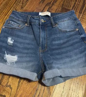 Wax Jean Shorts Distressed Denim thumbnail 1