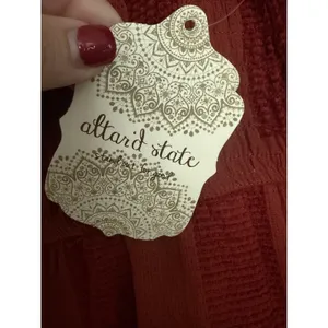 Altar'd State Rust Tiered Ruffle Mini Dress Smocked Long Sleeve Medium NWT #C2-1 thumbnail 4
