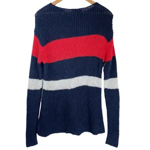 Lauren Ralph Lauren Linen Cotton Open Knit Stripe Sweater Western Sz Large thumbnail 3