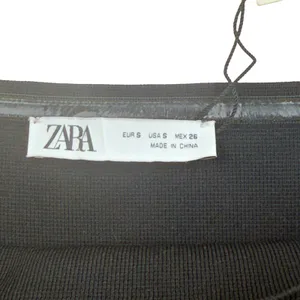 Zara Black Sateen Taffeta Strapless BodyCon/A-Frame Midi Dress LBD Sz SMALL thumbnail 6