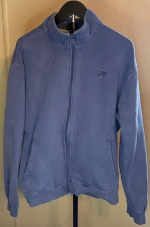 Nike Men's Full Zip-Up Blue Jacket Large Headphone Pocket  thumbnail 1